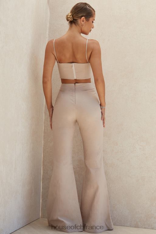 House of CB pantalon en lin tencel beige alesha N888H1013 vêtements