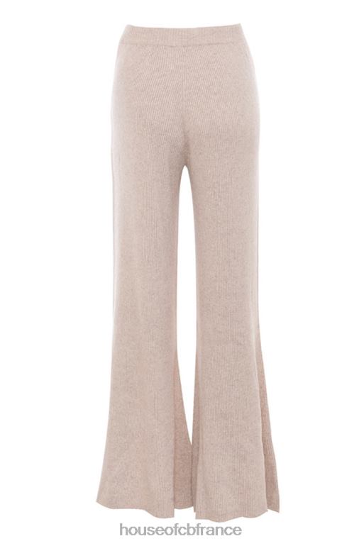 House of CB pantalon en maille côtelée luda taupe N888H981 vêtements
