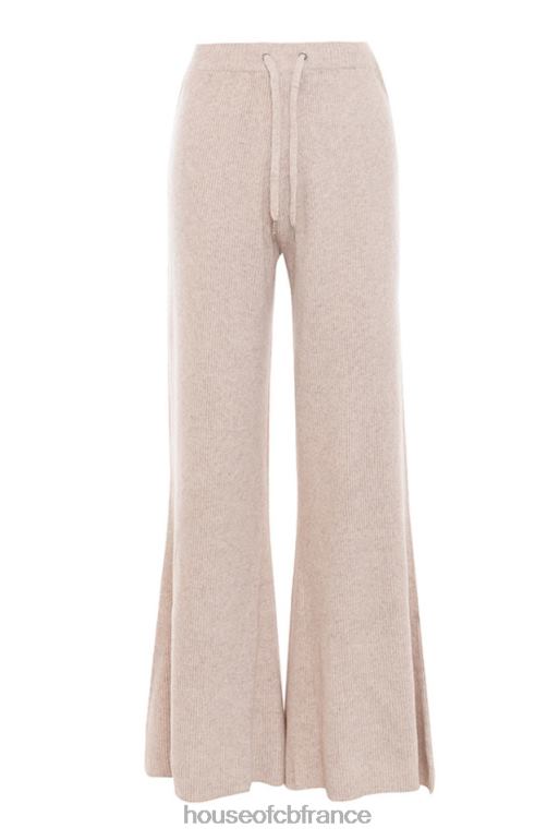 House of CB pantalon en maille côtelée luda taupe N888H981 vêtements