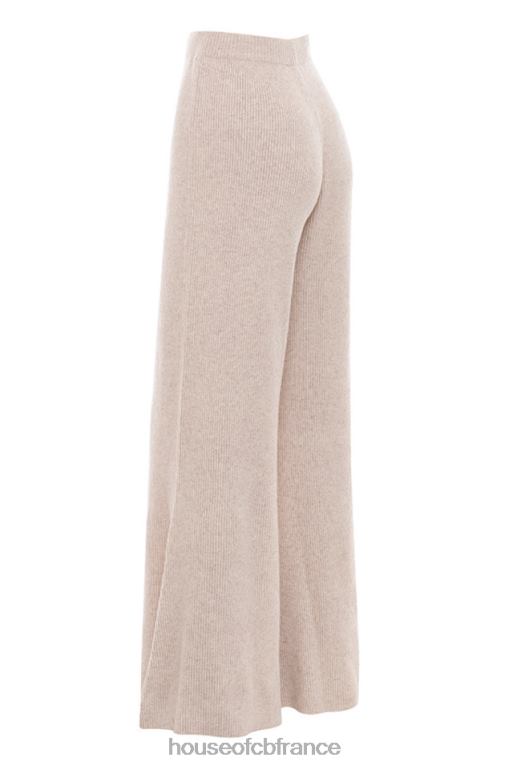 House of CB pantalon en maille côtelée luda taupe N888H981 vêtements