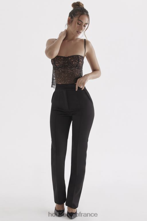 House of CB pantalon en satin noir tanaisie N888H870 vêtements