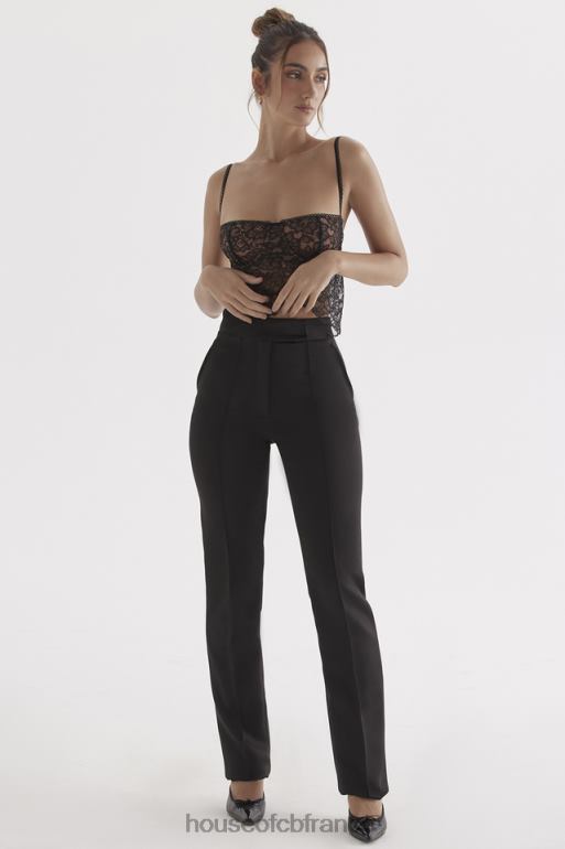 House of CB pantalon en satin noir tanaisie N888H870 vêtements