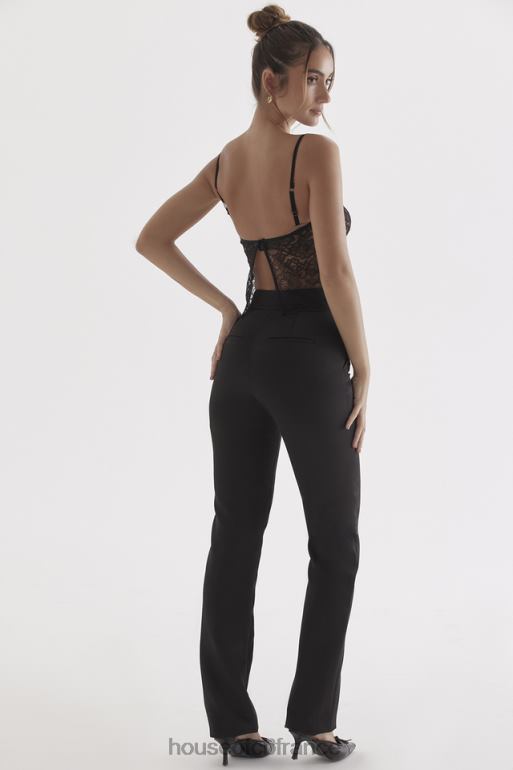 House of CB pantalon en satin noir tanaisie N888H870 vêtements
