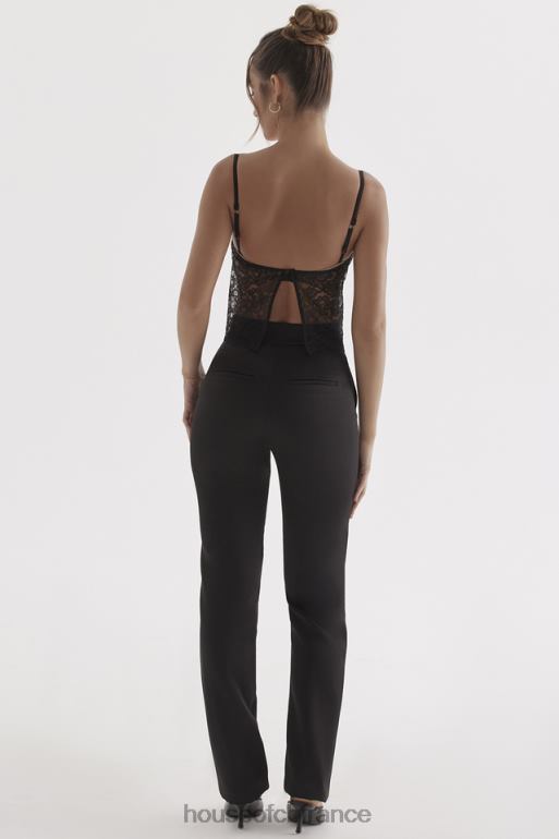 House of CB pantalon en satin noir tanaisie N888H870 vêtements