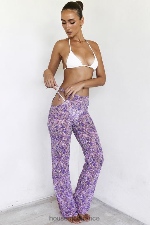House of CB pantalon à fleurs violet Keala N888H929 vêtements