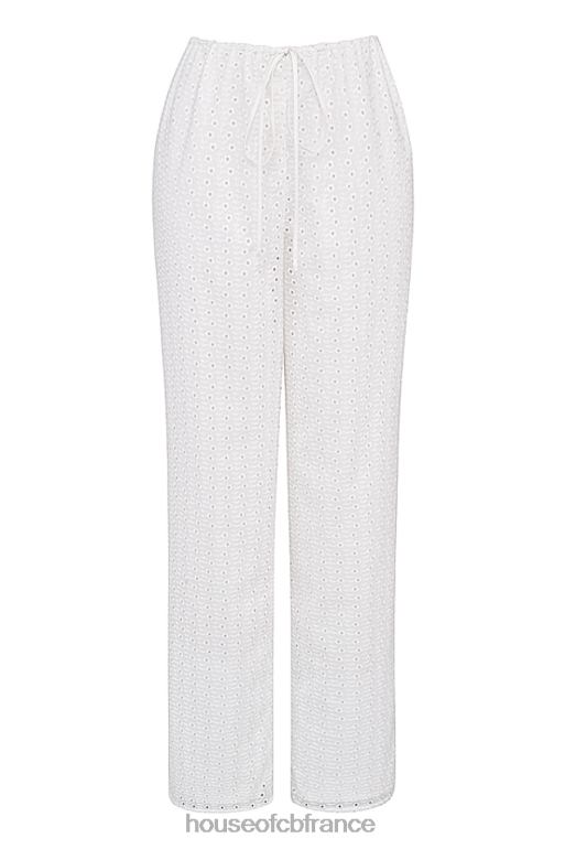 House of CB pantalon frankie en broderie anglaise blanche N888H859 vêtements