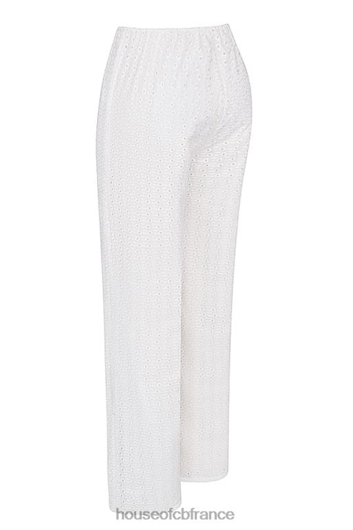 House of CB pantalon frankie en broderie anglaise blanche N888H859 vêtements