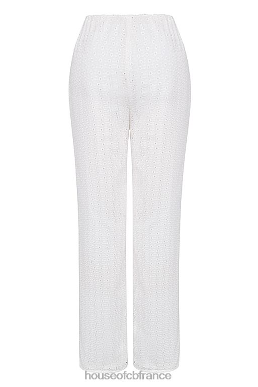 House of CB pantalon frankie en broderie anglaise blanche N888H859 vêtements
