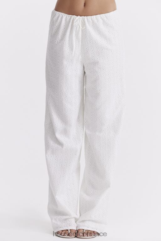 House of CB pantalon frankie en broderie anglaise blanche N888H859 vêtements