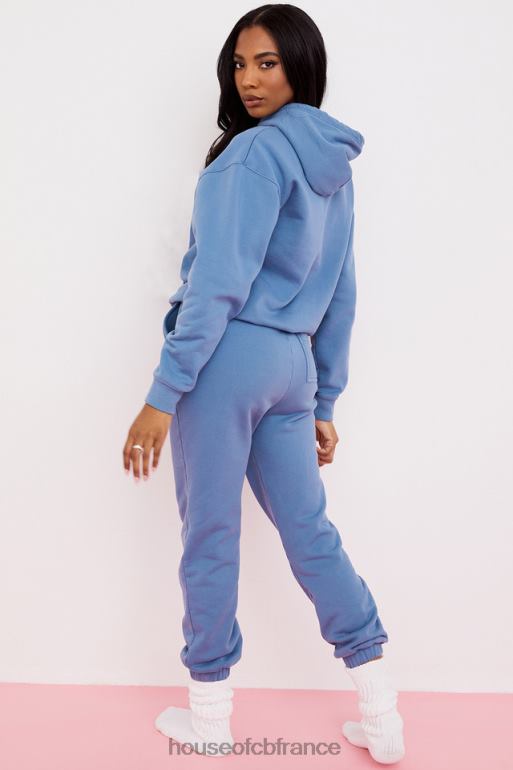 House of CB pantalon jogging dos polaire ciel azur N888H977 vêtements