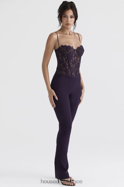 House of CB pantalon taille haute laurel night shade N888H908 vêtements