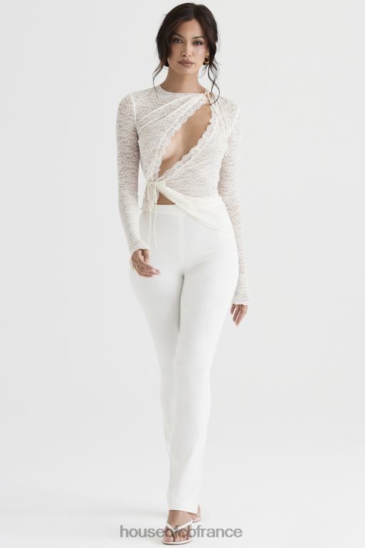 House of CB pantalon taille haute laurier ivoire N888H910 vêtements