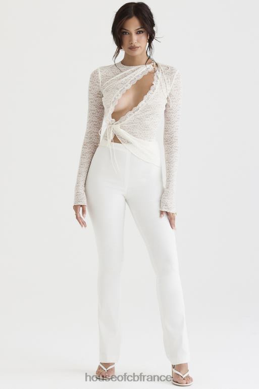 House of CB pantalon taille haute laurier ivoire N888H910 vêtements