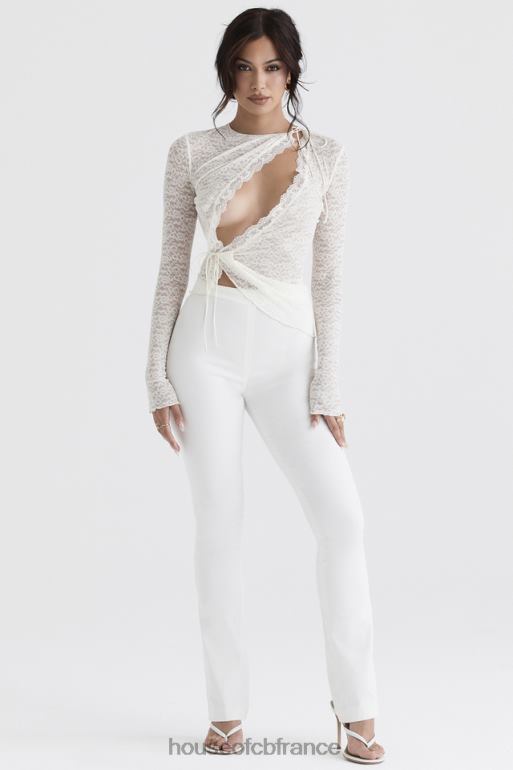 House of CB pantalon taille haute laurier ivoire N888H910 vêtements