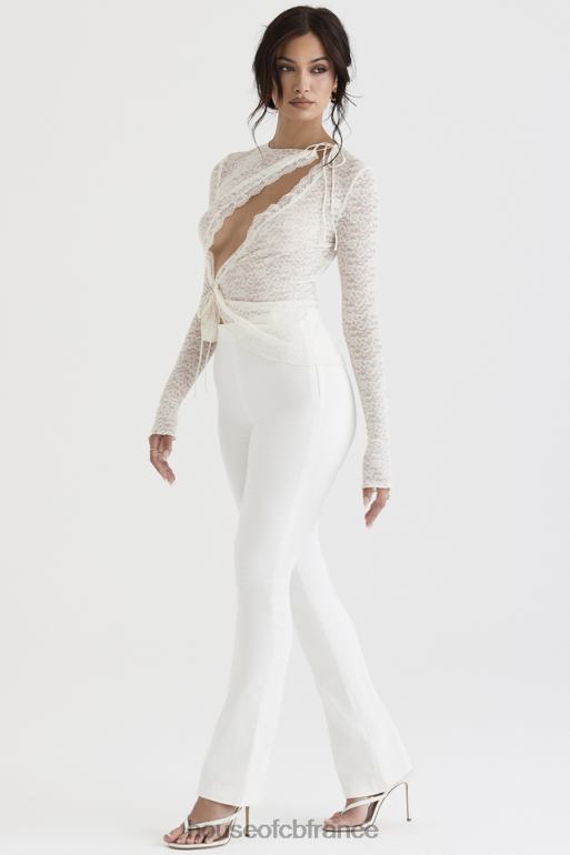House of CB pantalon taille haute laurier ivoire N888H910 vêtements