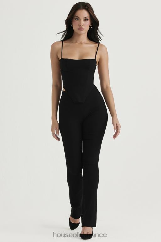 House of CB pantalon taille haute noir laurier N888H897 vêtements