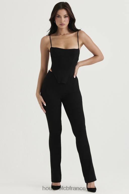 House of CB pantalon taille haute noir laurier N888H897 vêtements