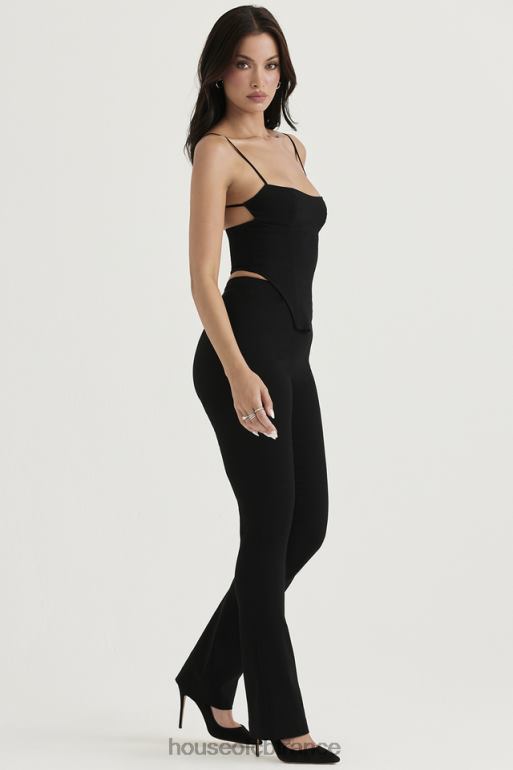 House of CB pantalon taille haute noir laurier N888H897 vêtements