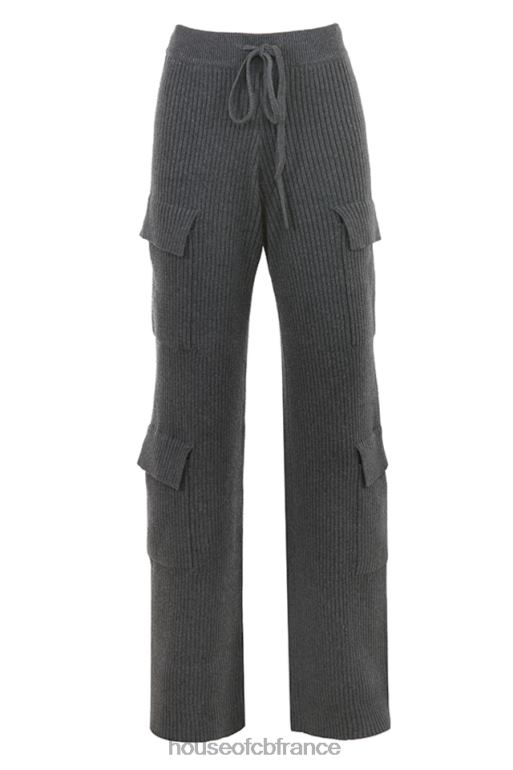 House of CB pantalon utilitaire en maille anthracite N888H878 vêtements