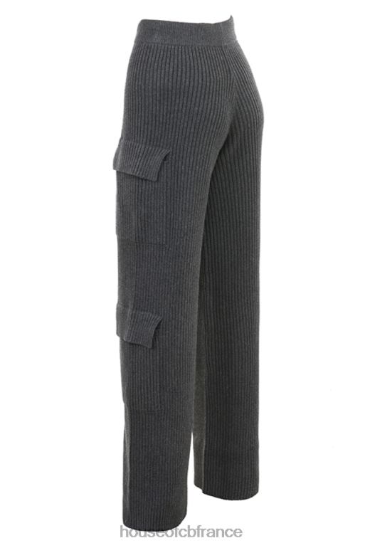 House of CB pantalon utilitaire en maille anthracite N888H878 vêtements