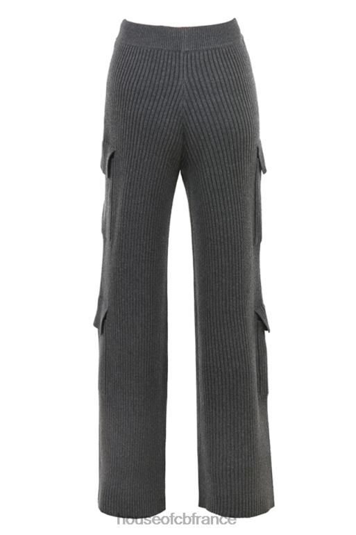 House of CB pantalon utilitaire en maille anthracite N888H878 vêtements