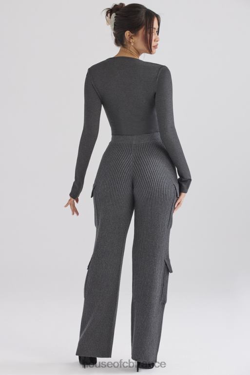 House of CB pantalon utilitaire en maille anthracite N888H878 vêtements