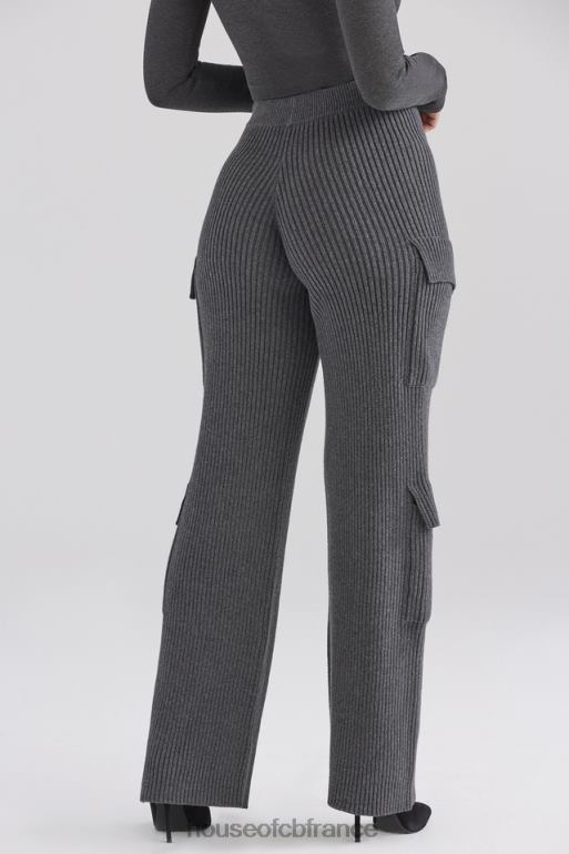 House of CB pantalon utilitaire en maille anthracite N888H878 vêtements