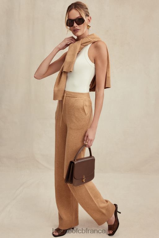 House of CB pantalon yalina en cachemire mélangé camel N888H823 vêtements