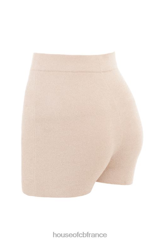 House of CB Short taille haute en tricot moelleux crème Elijah N888H988 vêtements