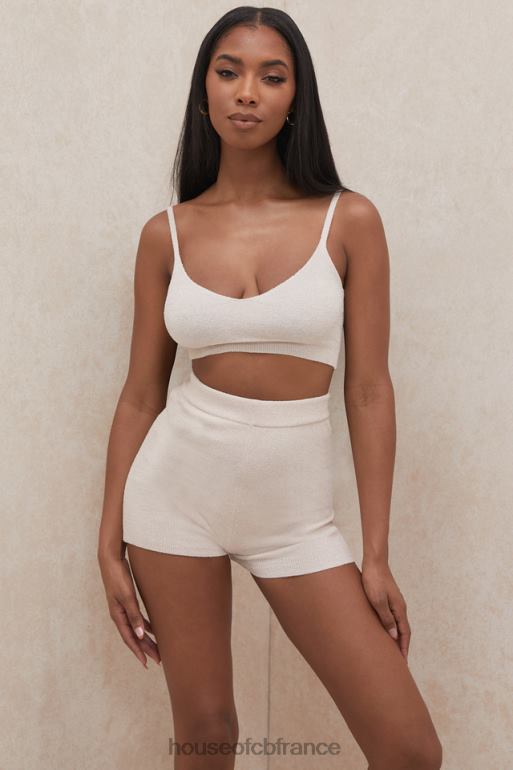 House of CB Short taille haute en tricot moelleux crème Elijah N888H988 vêtements