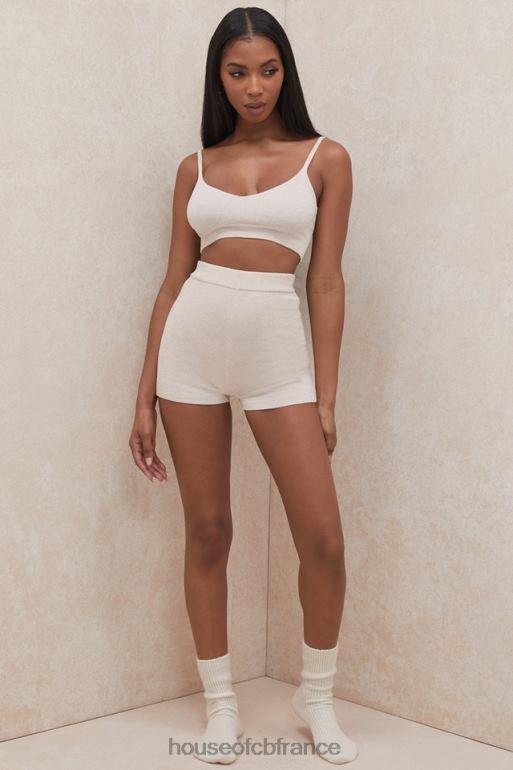 House of CB Short taille haute en tricot moelleux crème Elijah N888H988 vêtements