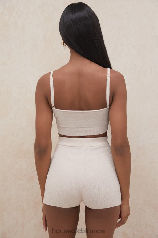 House of CB Short taille haute en tricot moelleux crème Elijah N888H988 vêtements