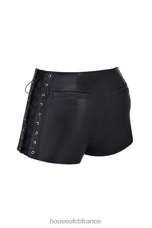 House of CB micro mini short en cuir vegan noir azora N888H868 vêtements