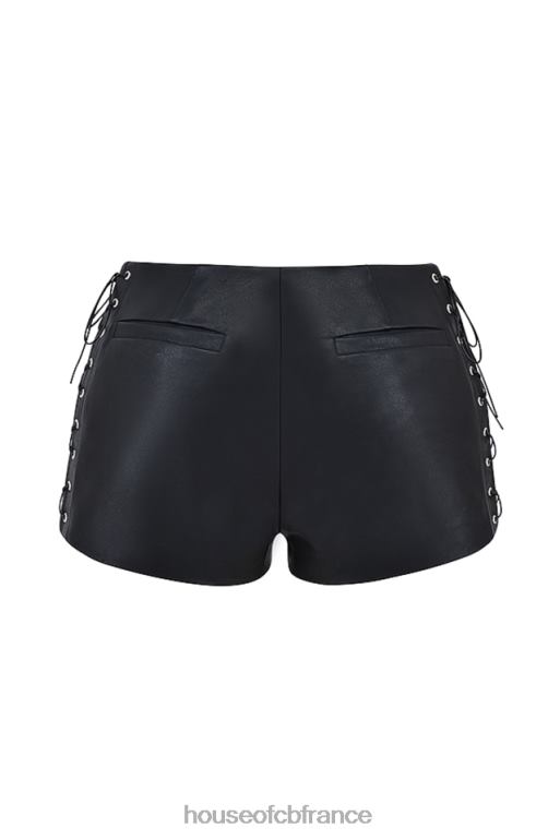 House of CB micro mini short en cuir vegan noir azora N888H868 vêtements