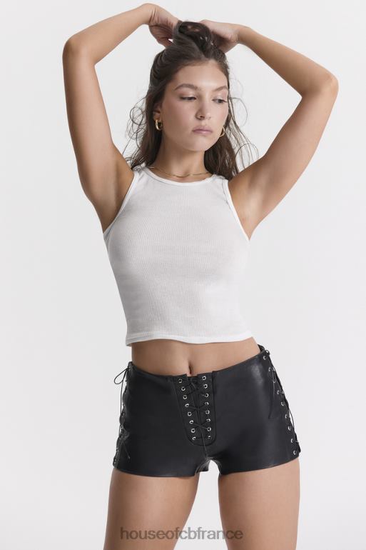 House of CB micro mini short en cuir vegan noir azora N888H868 vêtements