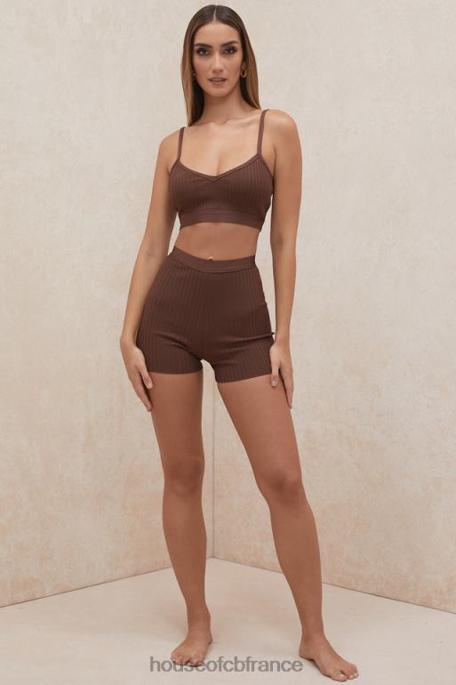 House of CB short bandage chocolat eden N888H986 vêtements