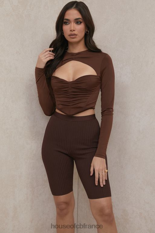 House of CB short cycliste bandage chocolat verona N888H980 vêtements