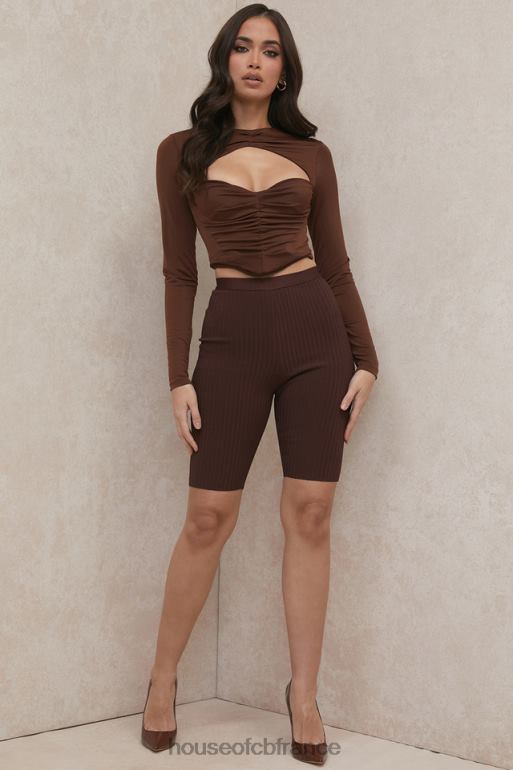 House of CB short cycliste bandage chocolat verona N888H980 vêtements