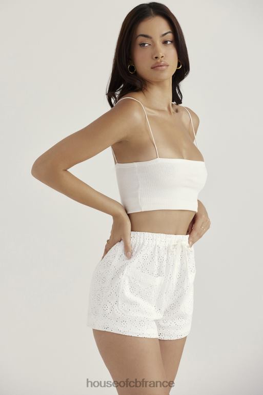 House of CB short mae en broderie anglaise blanche N888H914 vêtements