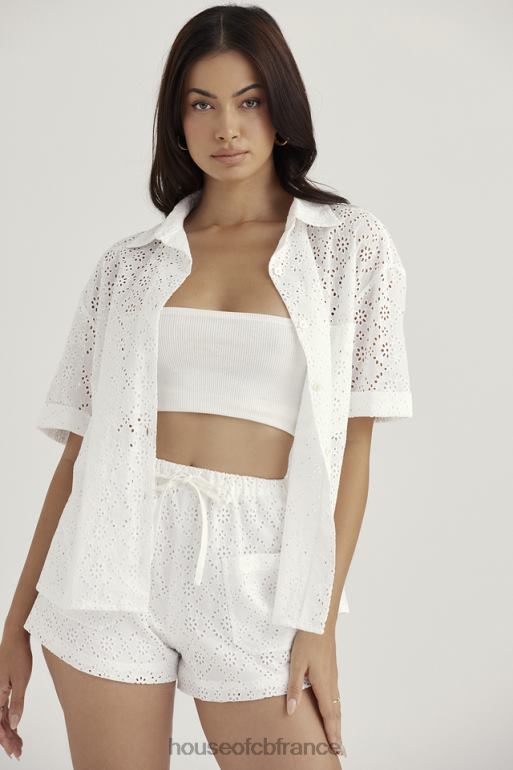 House of CB short mae en broderie anglaise blanche N888H914 vêtements