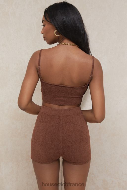 House of CB short taille haute en tricot moelleux elijah chocolat N888H987 vêtements