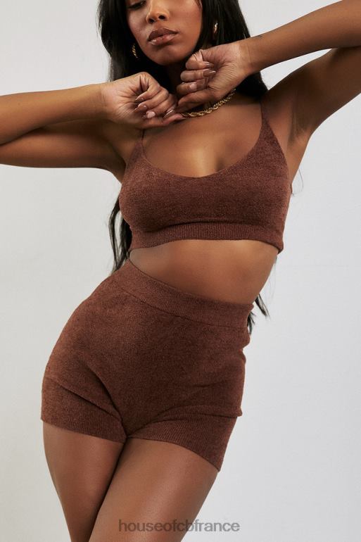 House of CB short taille haute en tricot moelleux elijah chocolat N888H987 vêtements