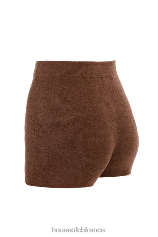 House of CB short taille haute en tricot moelleux elijah chocolat N888H987 vêtements