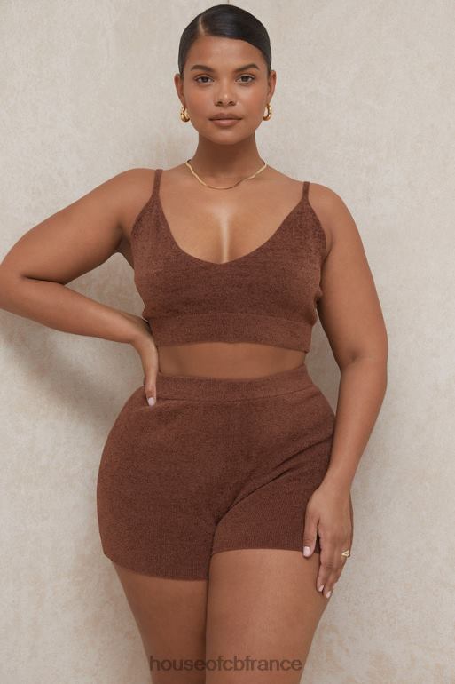 House of CB short taille haute en tricot moelleux elijah chocolat N888H987 vêtements