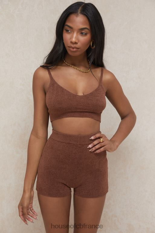House of CB short taille haute en tricot moelleux elijah chocolat N888H987 vêtements
