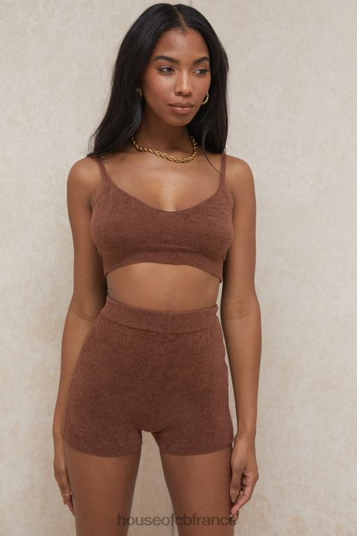 House of CB short taille haute en tricot moelleux elijah chocolat N888H987 vêtements