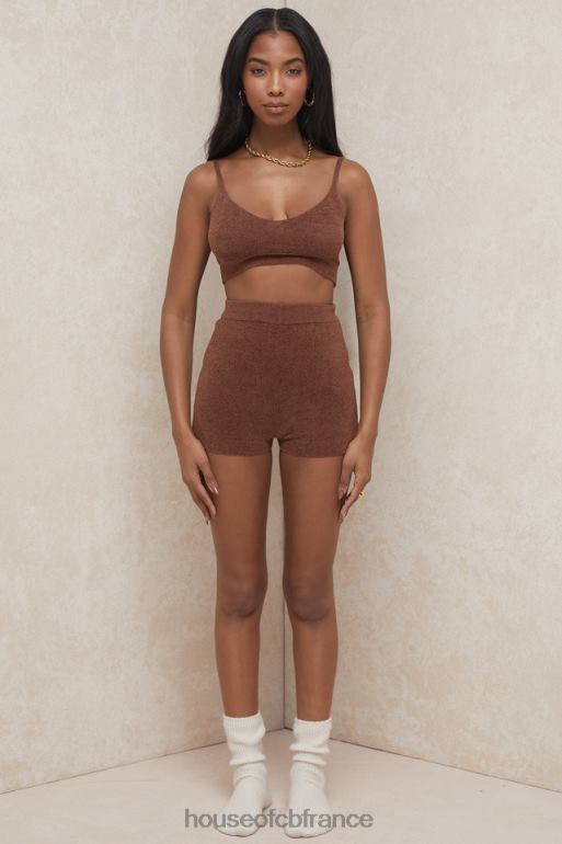House of CB short taille haute en tricot moelleux elijah chocolat N888H987 vêtements