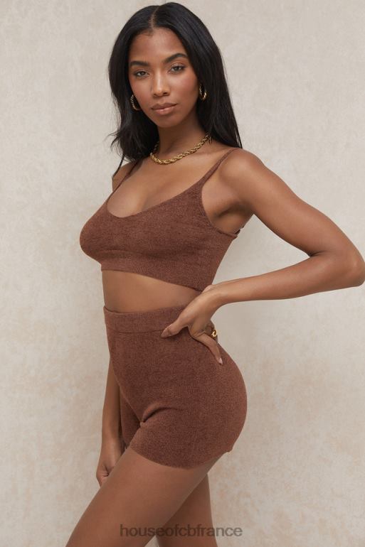 House of CB short taille haute en tricot moelleux elijah chocolat N888H987 vêtements