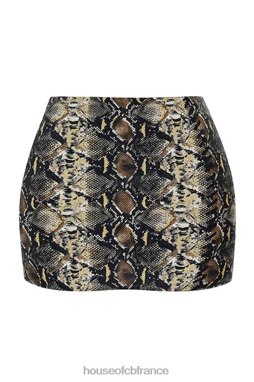 House of CB jupe en cuir végétalien à imprimé serpent Lena N888H836 vêtements