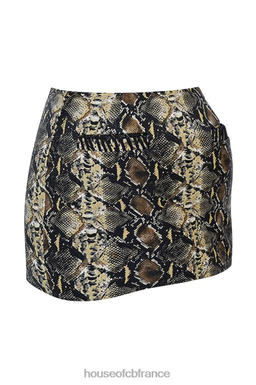 House of CB jupe en cuir végétalien à imprimé serpent Lena N888H836 vêtements